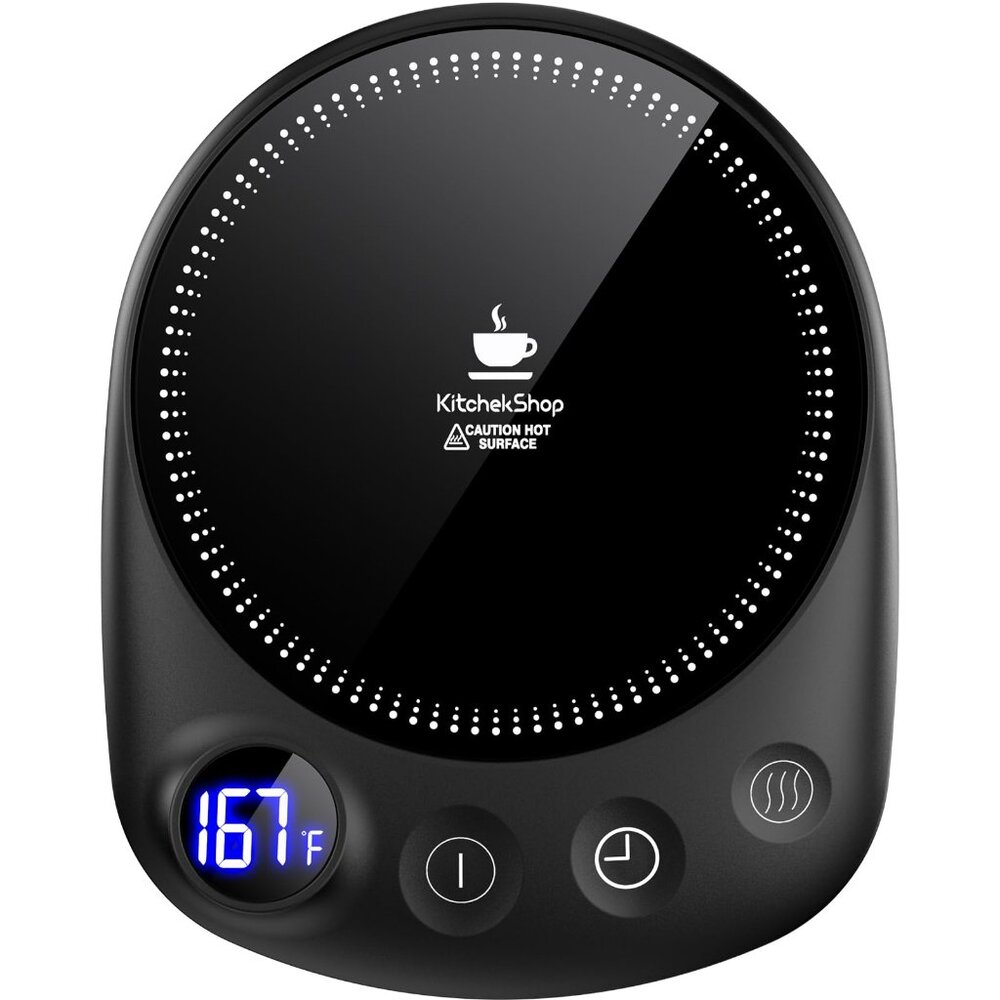 Coffee Mug Warmer – Fast Heating, 4 Temp Settings, Auto Shut-Off (Black)